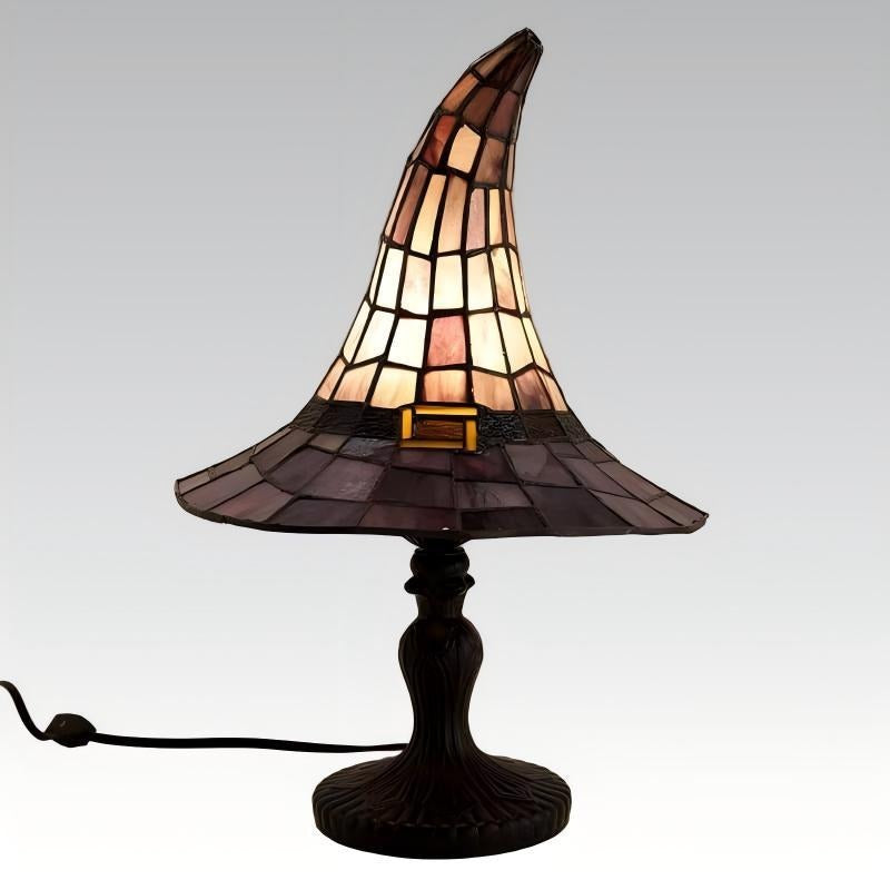 Bordslampa i målat glas häxhat – produktfoto neutral bakgrund