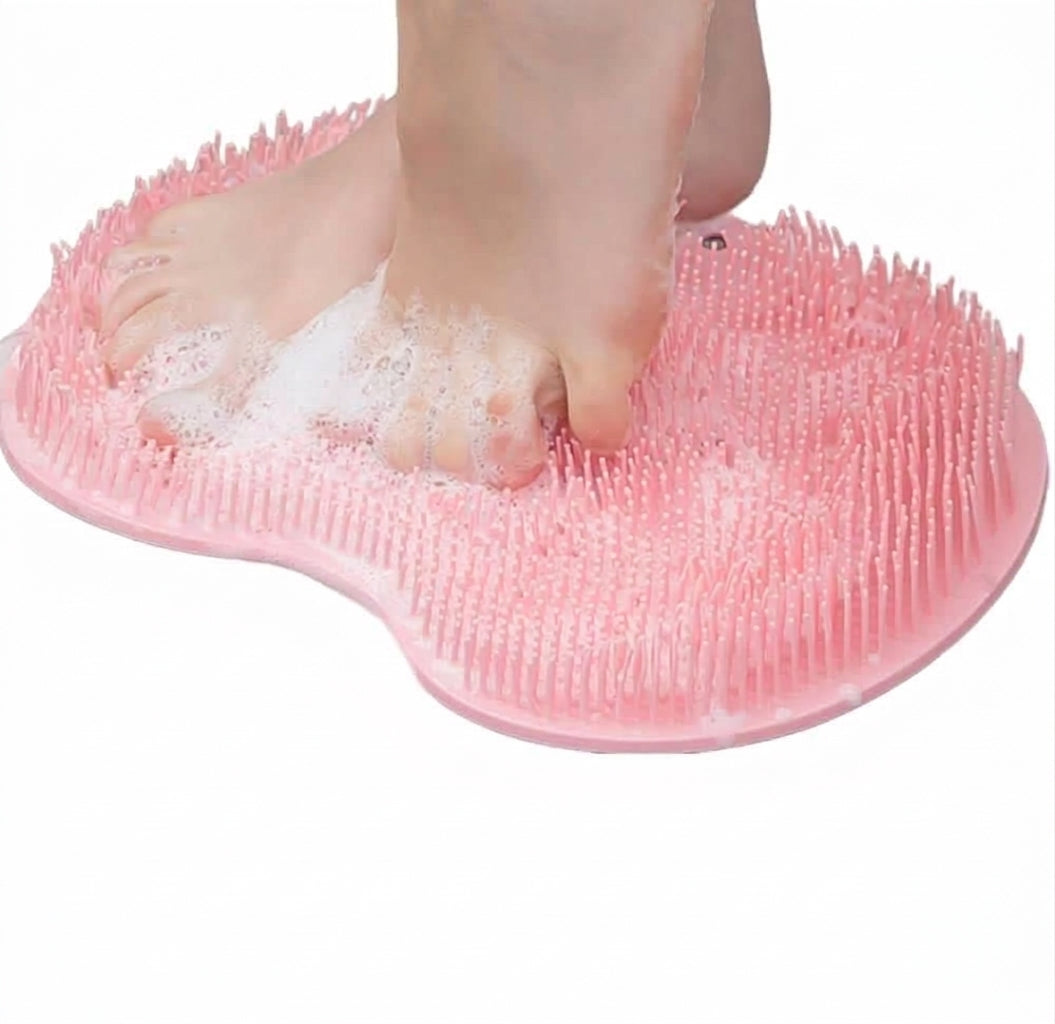 Rosa silikonfotscrubber med sugkoppar