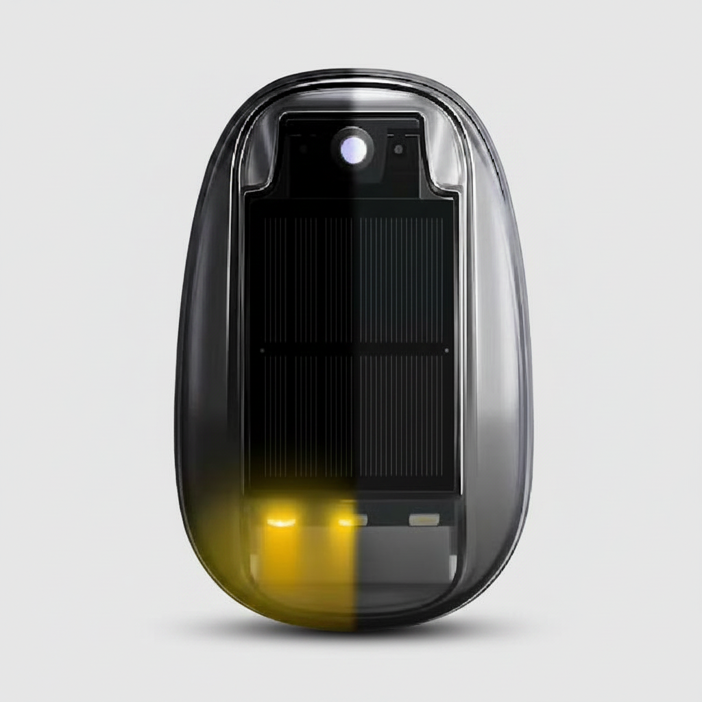 Solcellsdriven RGB-belysning framifrån med LED-ljus