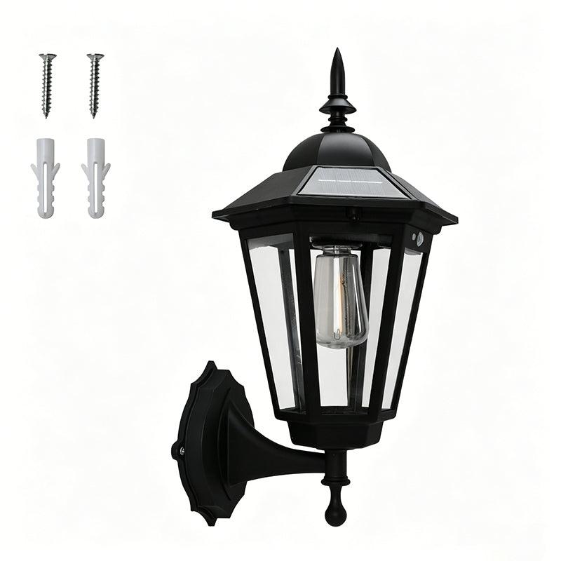 Solcellsdriven vägglampa Svart Klassisk modell, studio