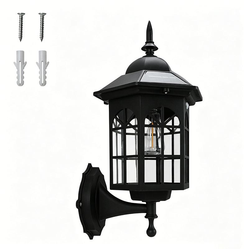 Solcellsdriven vägglampa Svart Roman modell, studio
